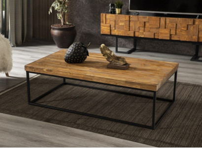 Loft Couchtisch Design Möbel Tisch 120x80 Wohnzimmer Holztisch Couchtische